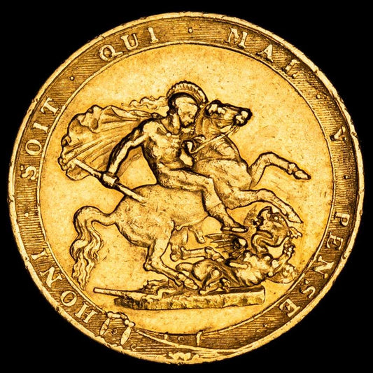 Gran Bretaña. Jorge III. Soberano (7,94 g.). 1820. KM-674. XF. Rara.
