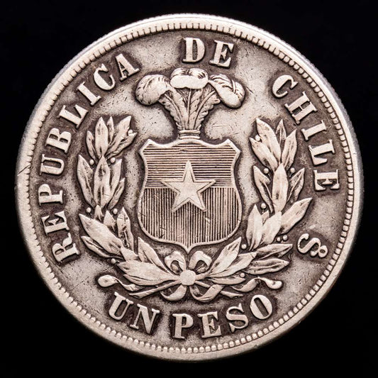 República de Chile. Un Peso. (24,43 g.). Santiago. 1882. KM-142.1. MBC+.