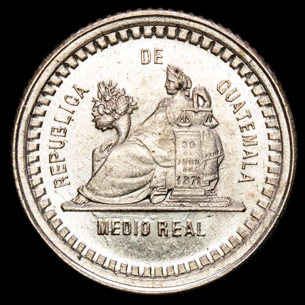 República de Guatemala – 1/2 Real (1,54 g.). 1880. KM-155.1. UNC.