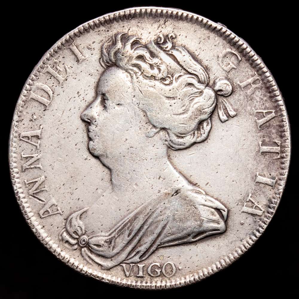 Gran Bretaña – Ana. 1/2 Corona. (14,9 g.). Vigo. 1703. KM-518.2. MBC-.