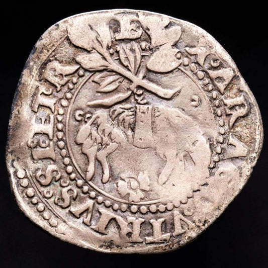 Nápoles – Carlos V. Carlino. (2,77 g.). Nápoles. 1516-1556. Ensayador R. MIR-148/2. VF+. Rara
