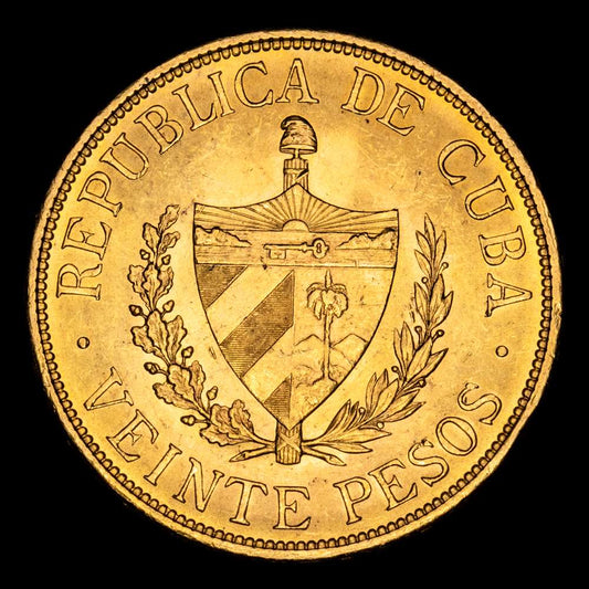 Cuba – José Marti. 20 Pesos. (33,43 g.). Cuba. 1915. KM-21. XF+. Gran parte de brillo original