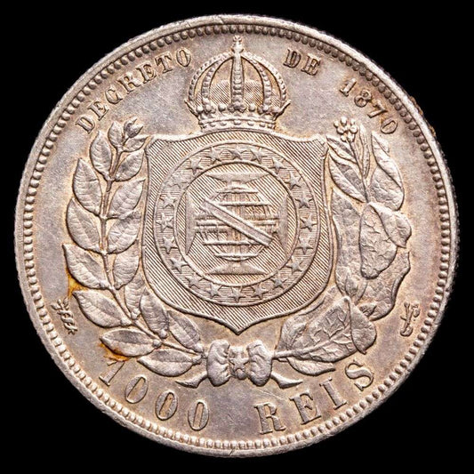 Brasil – Pedro II. 1000 Reis (12,82 g.). 1878/6. KM-481. SC-.