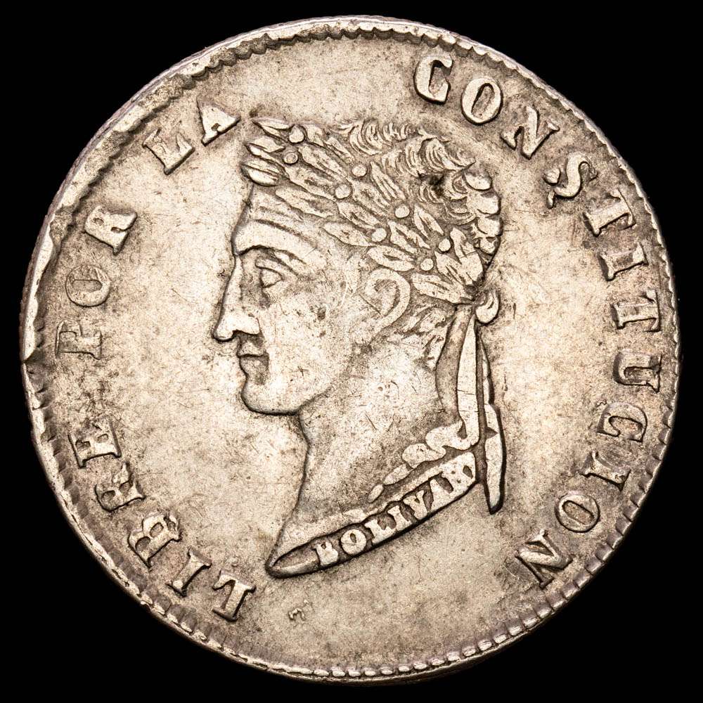 Bolivia. 4 Soles. (13,43 g.). Potosí. 1854. Ensayador M·F. KM-123.2. VF+.