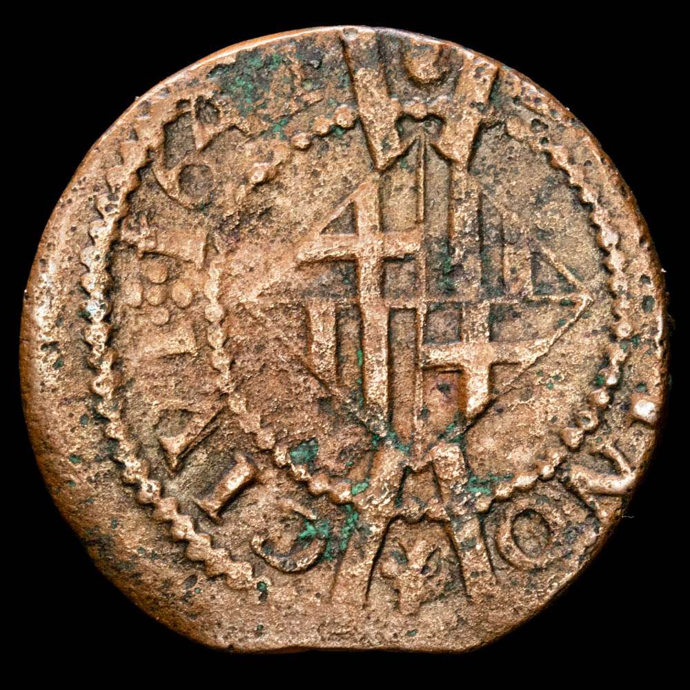 Francia. Luis XIII. 1 Sisé. (3,7 g.). Barcelona. 1642. Aureo y Calicó – 43. MBC. Guerra dels Segadors