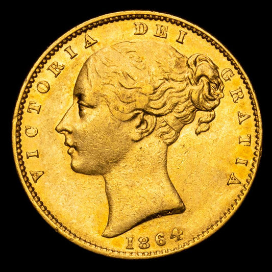 Soberano de oro, VICTORIA ,1864, número de troquel 29, 7,99. S-3853 XF