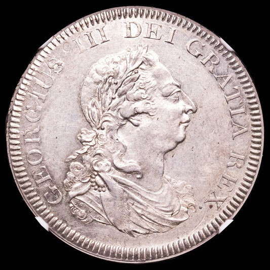 Gran Bretaña – George I II. 5 Shillings. Encapsulada por la NGC, AU 58.