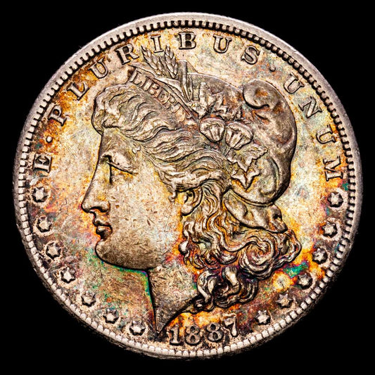 Estados Unidos – Morgan Dollar. 1 Dollar. (26,75 g.). San Francisco. 1887. KM-110. XF. Precioso color arcoiris
