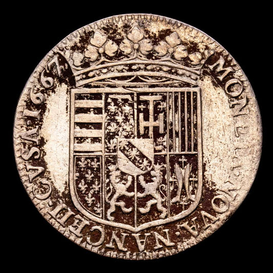Francia – Charles IV. Testón. (8,39 g.). Nancy. 1667. KM-62. VF+. Escasa