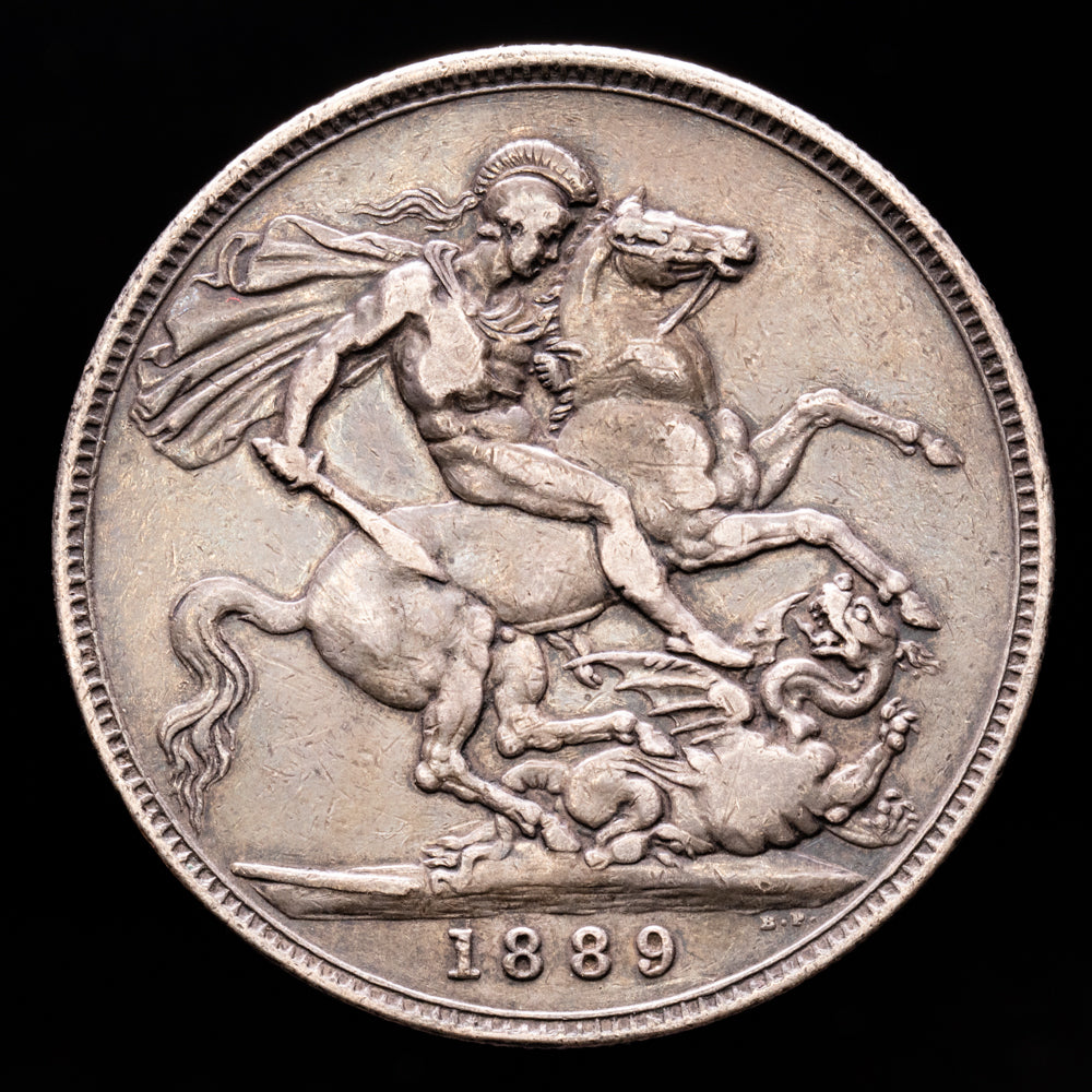 Gran Bretaña – Victoria Queen. 1 Crown. (28,11 g.). 1889. KM-765. MBC+. Tono