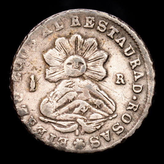 Argentina. 1/2 Real. (1.65 g.). La Rioja. 1844. KM-18. VF.