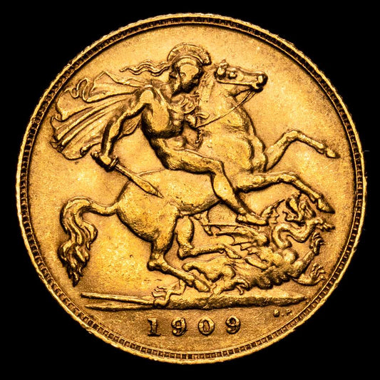 Gran Bretaña – Edward VII. Half-sovereign. (4,01 g.). London. 1909. KM-804. XF.