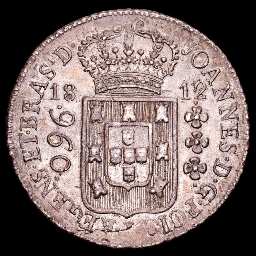 Brasil – Joannes. 960 Reis. (27,27 g.). Rio. 1812. KM-307.3. EBC. Acuñada sobre un 8 Reales 1810 Lima