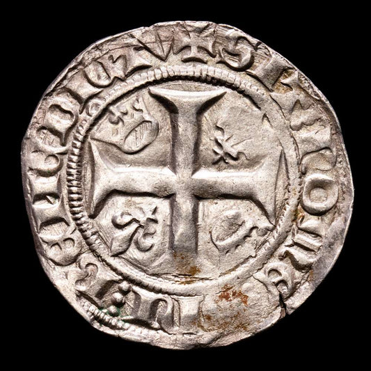 Francia – Carlos VI. Blanc Guenar. (2,84 g.). Tournai. (1380-1422). CIANI-507. EBC. (El loco – El bienamado)