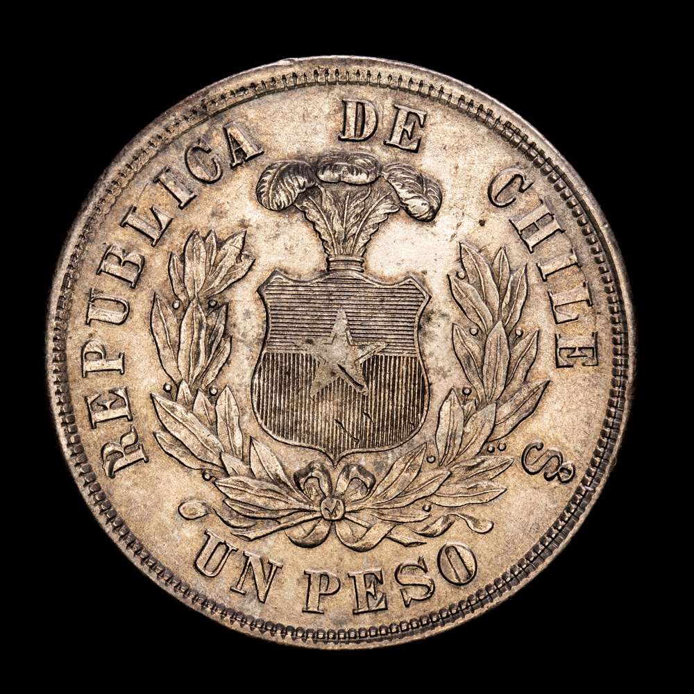 República de Chile. 1 Peso. (25,17 g.). Santiago. 1883. KM-142.1. EBC-.
