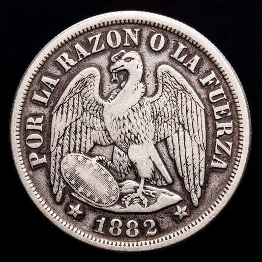 República de Chile. Un Peso. (24,43 g.). Santiago. 1882. KM-142.1. MBC+.