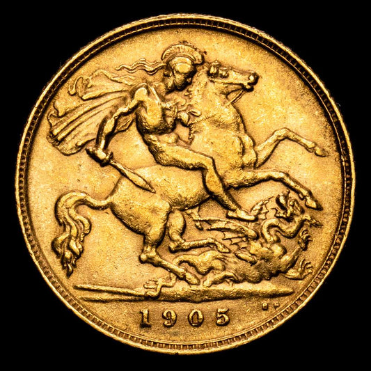 Gran Bretaña – Edward VII. Half-sovereign. (4,01 g.). London. 1905. KM-804. XF.