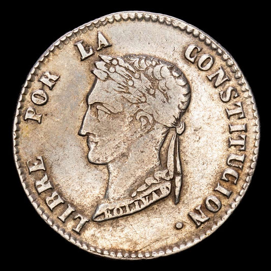 Bolivia. 4 Soles. (13,11 g.). Potosí. 1857. Ensayador F·J. KM-123.2. MBC+.
