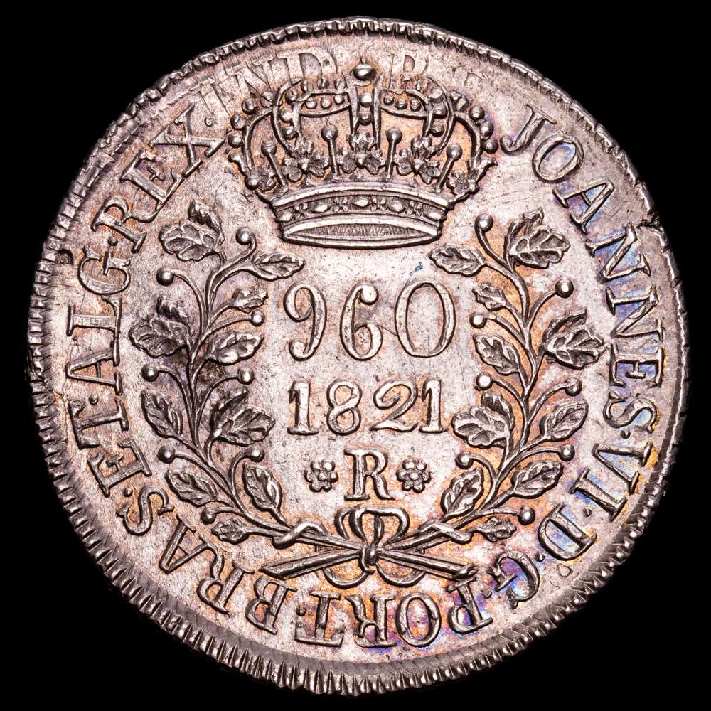 Brasil – Joannes. 960 Reis. (27,02 g.). Rio. 1821. KM-326.1. EBC. Acuñada sobre un 8 Reales 1819