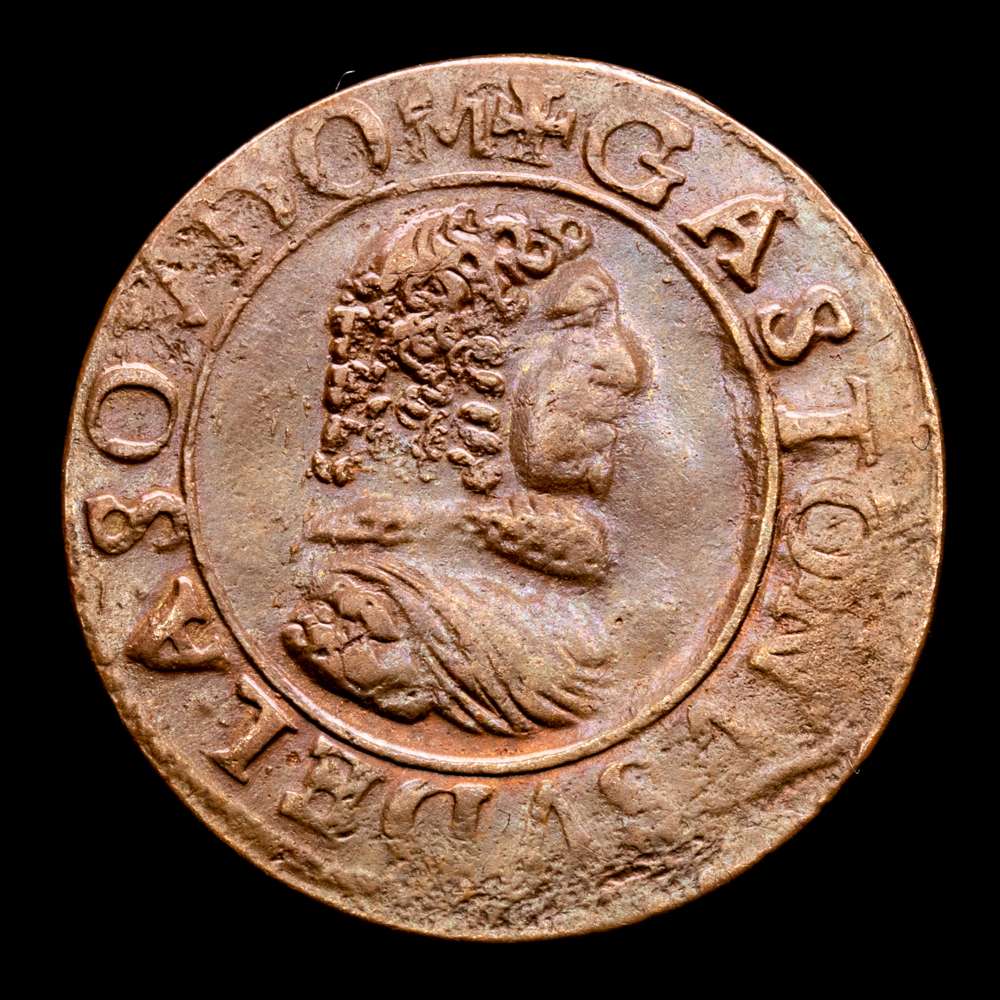 Francia. Double Tournois. (2,31 g.). Orleans. 1637. B. DIV-202. MBC+. Bella pátina