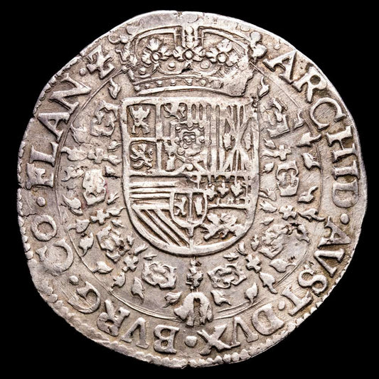 Paises Bajos – Felipe IV. Patagón. (27,74 g.). Brujas. 1646. (Tauler-2677). (Vanhoudt-645 BG). (Vti-1073). MBC+. Escasa.