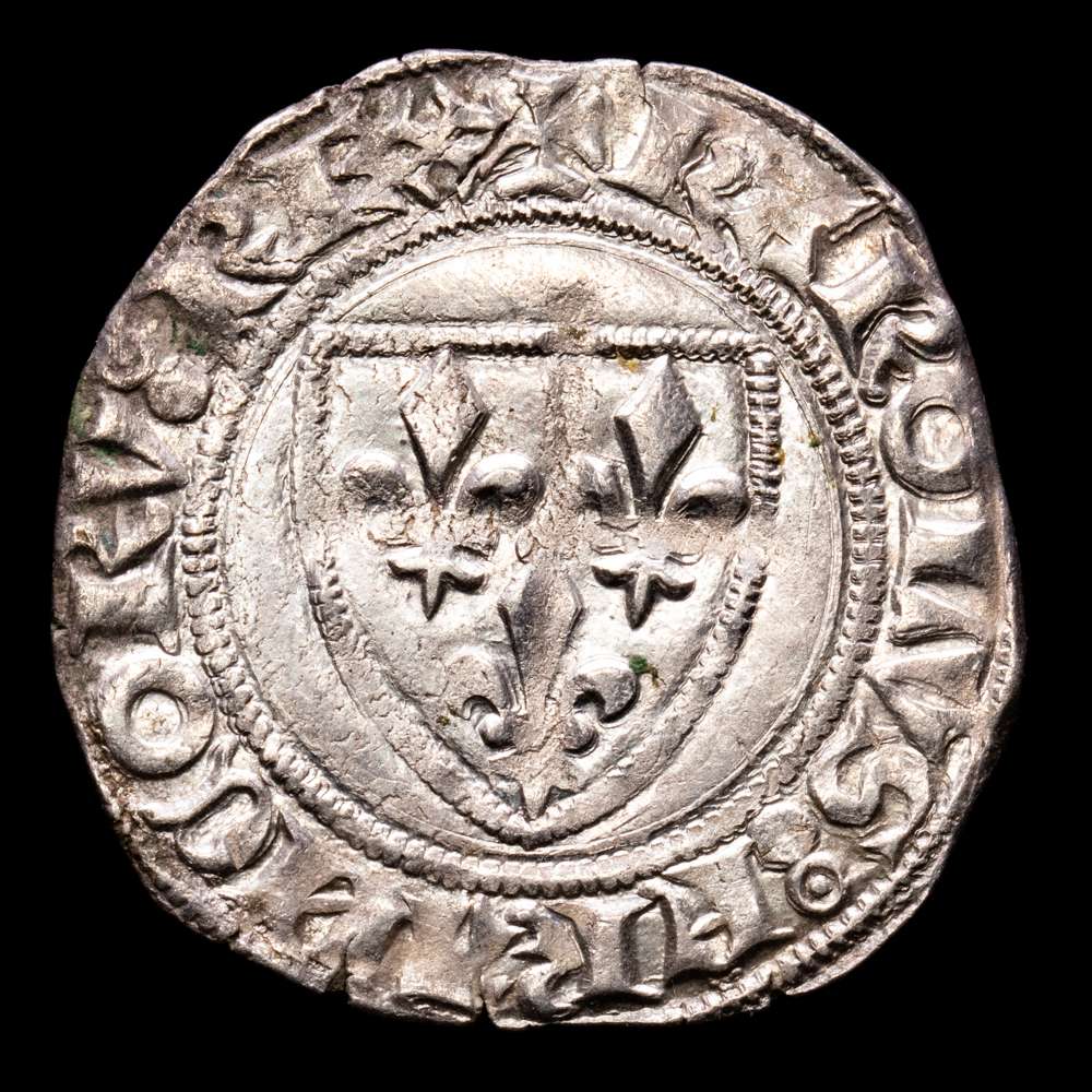 Francia – Carlos VI. Blanc Guenar. (2,97 g.). Tournai. (1380-1422). CIANI-507. EBC. (El loco – El bienamado)