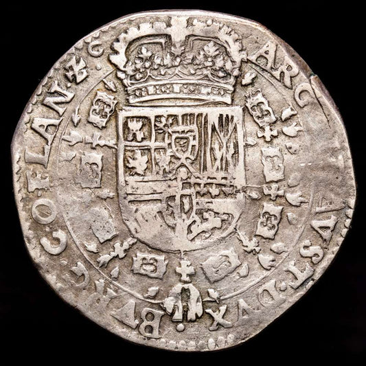 Paises Bajos – Felipe IV. 1/2 Patagón. (13,87 g.). Brujas. 1646. DEL-305. MBC-.