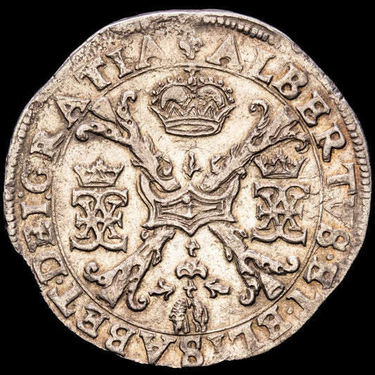 Paises Bajos – ISABEL Y ALBERTO. Patagón. Fecha no visible. Brujas. AR 27,81 gramos. Vanhoudt-619. Delm-259. EBC-.Rara así