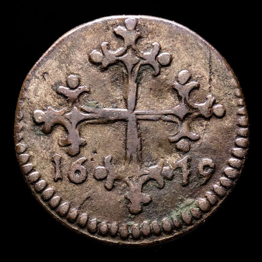 Italia. 2 Quattrini. (1,45 g.). Pisa. 1679. MBC. Rara. COSIMO III DEI MEOLCI