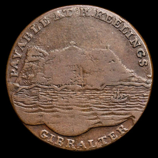 Gibraltar – Jorge III. 2 Quartos (8,77 g.). 1802. KM-TM-2.2. F+.