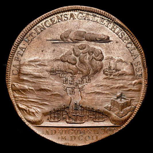 Anna. Medalla. (14.29 g.). Vigo. MDCCII-1702. EIMER-395. UNC-. Expedición a la bahía de Vigo en 1702