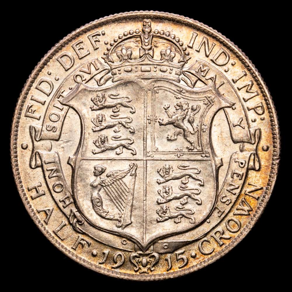 Gran Bretaña – George V. Half crown. (14,16 g.). 1915. KM-818.1. EBC+. Brillo original.