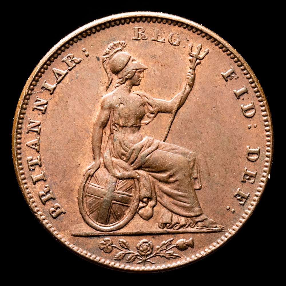Gran Bretaña – Victoria Queen. Farthing. (4,81 g.). 1843. KM-725. UNC.