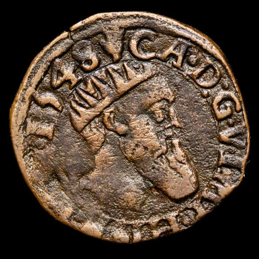 Spanish Netherlands – Carlos V. CV Courte (1,88 g.). Brabant. 1548. VH-234. VF. Muy rara.