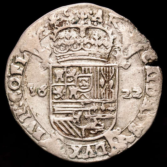 Paises Bajos – Felipe IV. Escalin. (4,98 g.). (Brujas). 1622. VGH-333-6. MBC. Escasa.