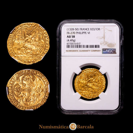 Francia – Philippe VI. Ecu’Or. (4.49 g.). (1328-1350). FR-270. NGC AU58.
