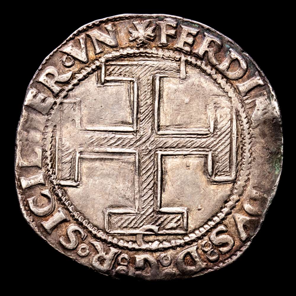 Nápoles – Ferran I. Coronat. (4 g.). Nápoles. 1458-1494. MIR-68,12. MBC+.