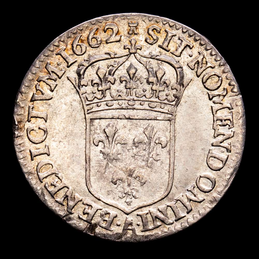 Francia – Louis XIV. 1/12 Ecu. (2,23 g.). Paris. 1662. A. GAD:115. MBC+.