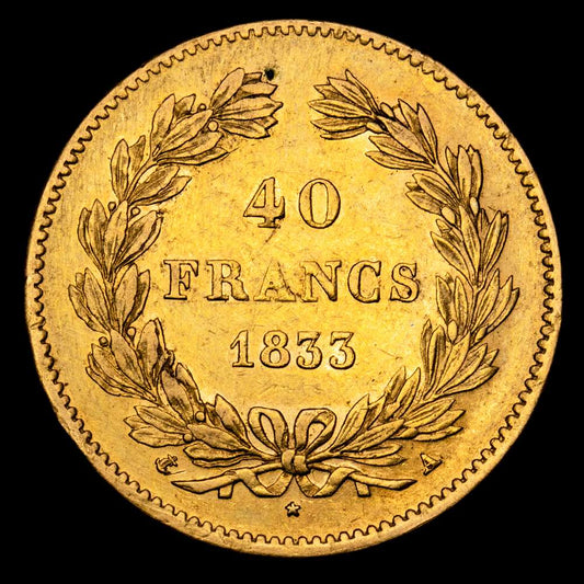 Francia – Louis Philippe I. 40 Francs. (12,85 g.). París. 1833. A. GAD-1106. EBC-.
