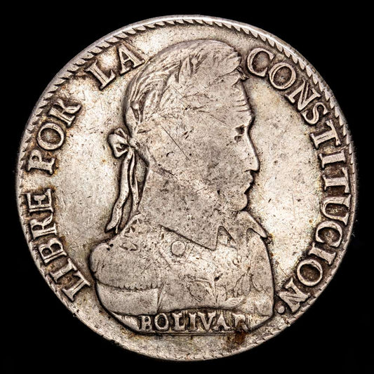 República de Bolivia. 8 Soles. (26,87 g.). Potosí. 1828. Ensayador I·M. KM-97. MBC+.
