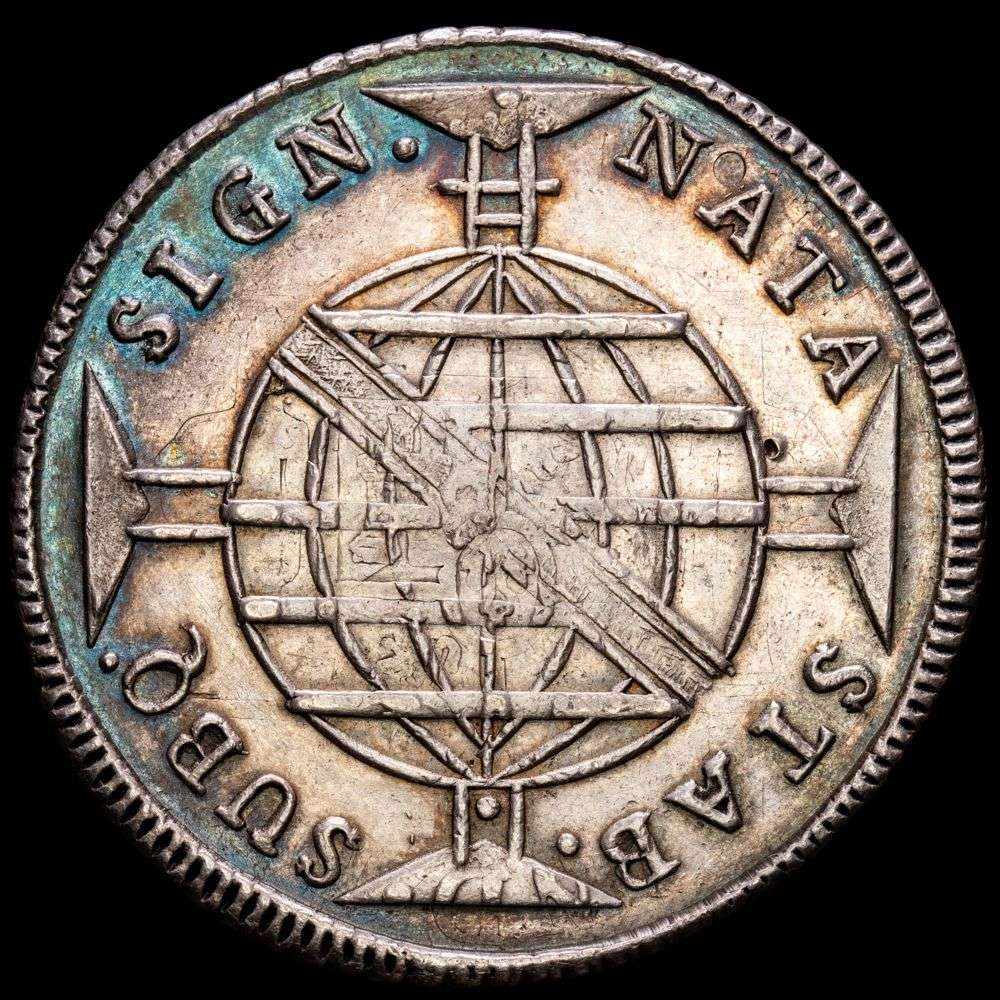 Brasil. Joannes. 960 Reis (26,83 g.). Bahia. 1814. KM-326.1. XF. Acuñada sobre un 8 Reales de 1808.