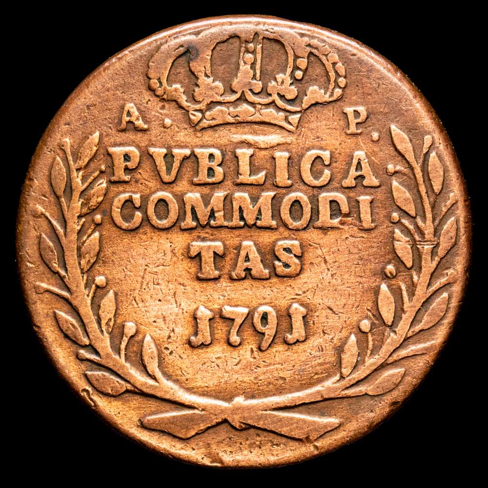 Italia – Ferdinando IV. 3 Tornesi. (8,63 g.). Nápoles. 1791. MIR-394/6. MBC. Escasa. Limpiada