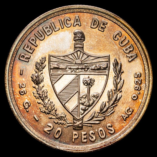 CUBA. Cumbre de no alineados en la Habana. 20 pesos. 26,09gr. 1979. K44.  SC+, brillo original. Acuñación mate.