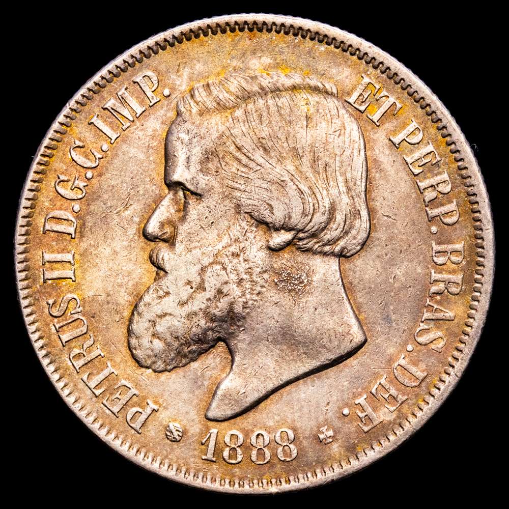 Brasil – Pedro II. 2000 Reis. (25,51 g.). 1888. KM-485. MBC+.
